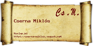 Cserna Miklós névjegykártya