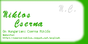 miklos cserna business card